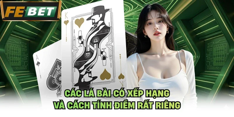 Các lá bài có xếp hạng và cách tính điểm rất riêng